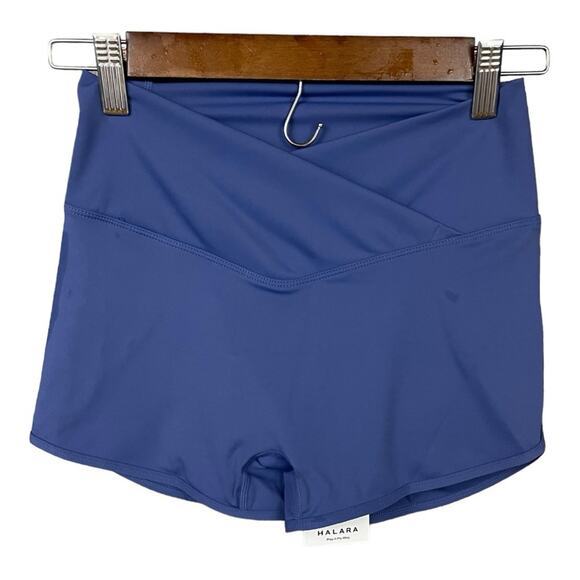 Halara Cloudful Air High Waisted Crossover‎ Butt Lifting Shorts 2.5'' Dusky Blue - Picture 3 of 5
